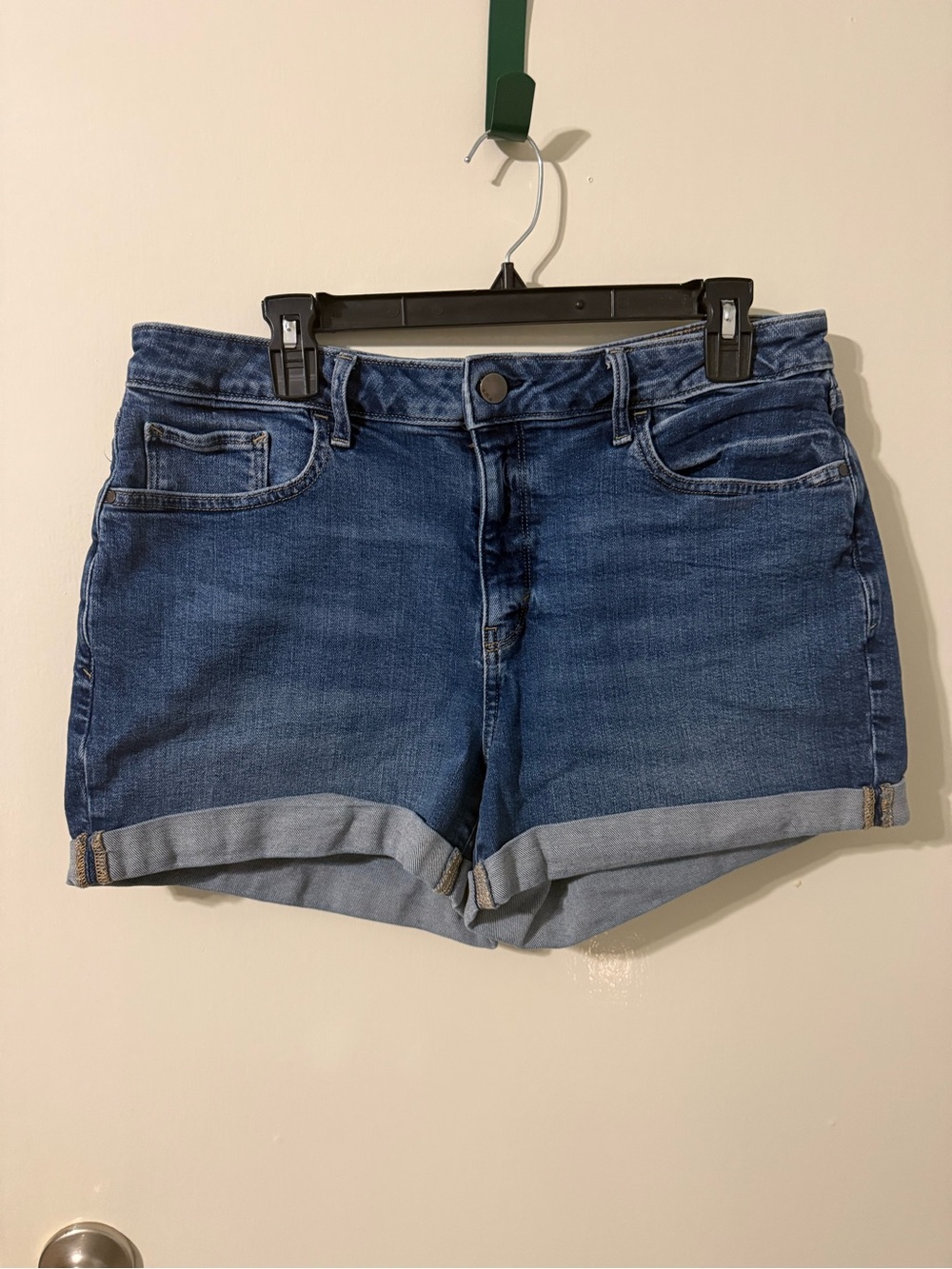 a.n.a Dark Blue Rolled Cuff Denim Shorts